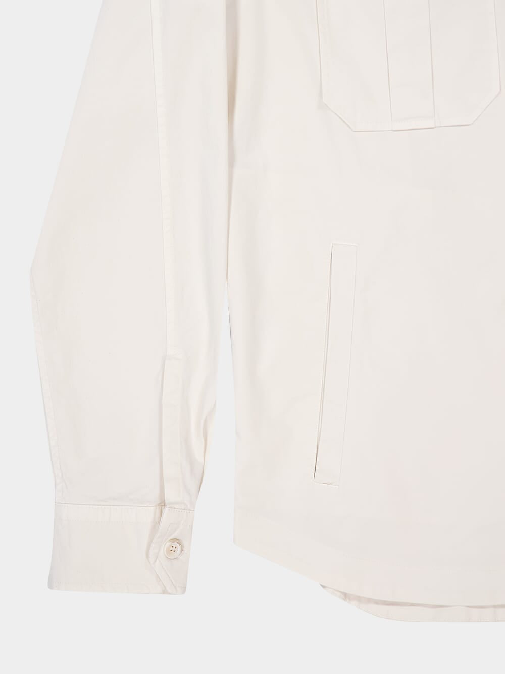 White Cotton Overshirt with Pockets