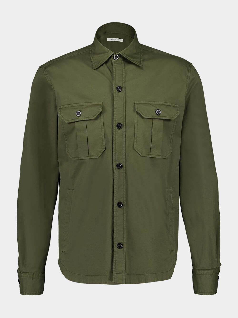 Khaki Cooton Overshirt with Pockets