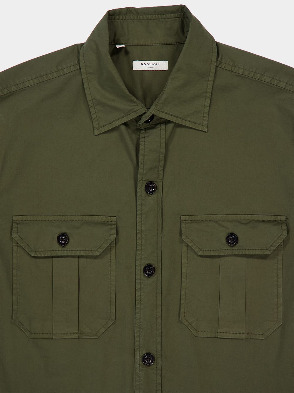 Khaki Cooton Overshirt with Pockets