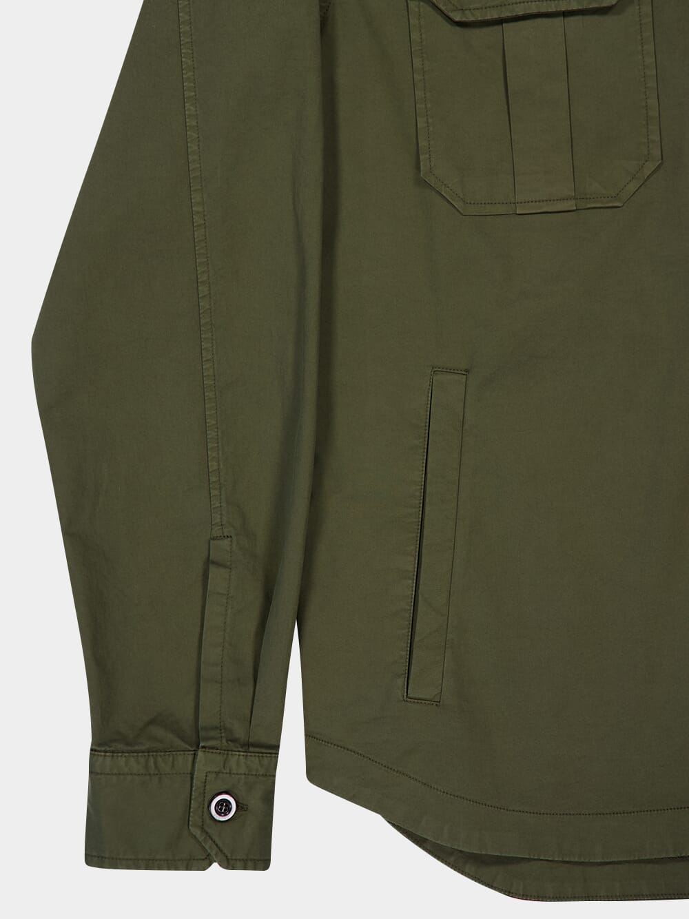 Khaki Cooton Overshirt with Pockets