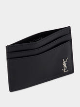 Saint Laurent Black Tiny Cassandre Leather Card Case