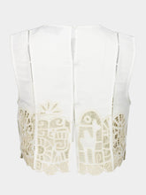 Alémais Cream Rosemary Embroidered Crop Top