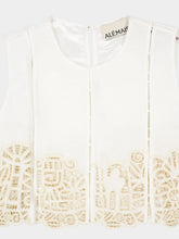 Alémais Cream Rosemary Embroidered Crop Top