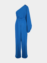 Stella McCartney Royal Blue One-Shoulder Satin Jumpsuit