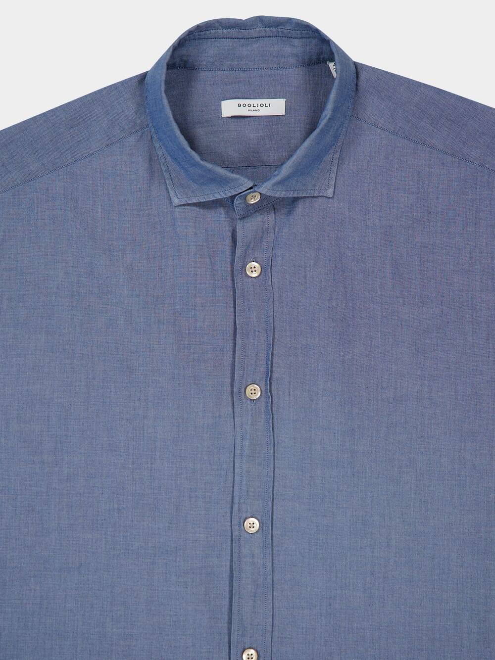 Blue Slub Cotton Shirt