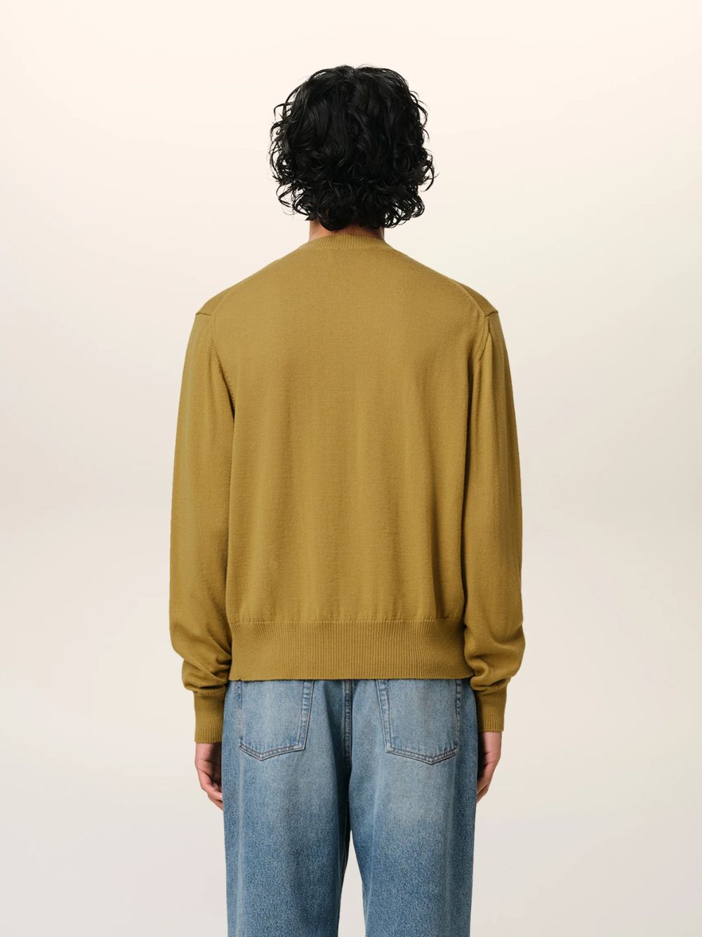 Mustard Wool Crew Neck Sweater