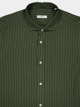 Boglioli Green Striped Linen Shirt