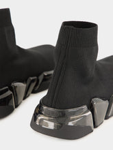 Balenciaga Speed 2.0 Full Clear Sole Recycled Knit Sneaker in Black