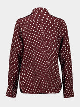 Stella McCartney Burgundy and Cream Polka Dot Printed Silk Shirt