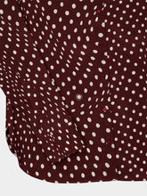 Stella McCartney Burgundy and Cream Polka Dot Printed Silk Shirt