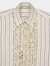 Stella McCartney Ruffle Detailed Silk-Blend Striped Shirt