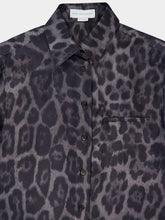 Stella McCartney Ash Grey Oversized Leopard Silk Shirt