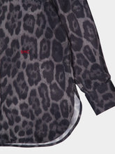 Stella McCartney Ash Grey Oversized Leopard Silk Shirt