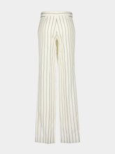 Stella McCartney Pinstripe Cream Straight-Leg Trousers