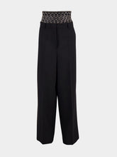 Stella McCartney Pitch Black Crystal Cage Low-Rise Pants
