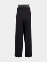 Stella McCartney Pitch Black Crystal Cage Low-Rise Pants