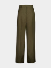 Stella McCartney Khaki Pleated Wool Trousers