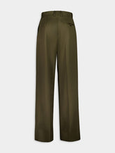 Stella McCartney Khaki Pleated Wool Trousers