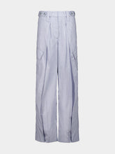 Stella McCartney Blue Grey Layered Chambray Cargo Trousers