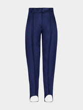 Stella McCartney Navy Blue Satin Stirrup Trousers
