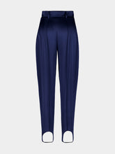 Stella McCartney Navy Blue Satin Stirrup Trousers