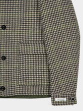 Boglioli Grey and Green Houndstooth Wool Blouson Jacket