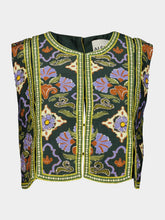 Alémais Oasira Print Embellished Crop Top