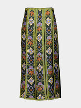 Alémais Oasira Print Embellished Midi Skirt