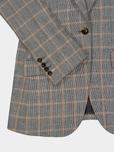 Stella McCartney Grey Melange Checked Slim-Fit Wool Blazer