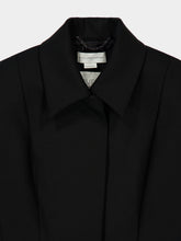 Stella McCartney Black Peplum Jacket with Vegan Fur Trim