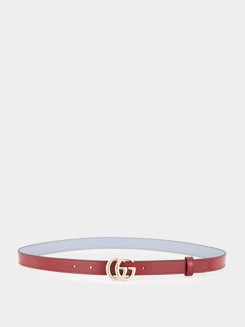 Light Blue and Rosso GG Marmont Reversible Belt