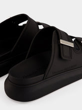 McQueen Black Hybrid Rubber Slides