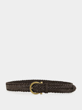 Ferragamo Gancini Brown Braided Calfskin Belt