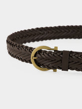 Ferragamo Gancini Brown Braided Calfskin Belt