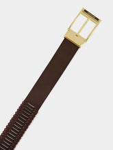 Ferragamo Brown Braided Adjustable Leather Belt