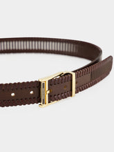 Ferragamo Brown Braided Adjustable Leather Belt