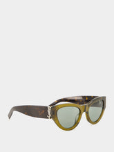 Saint Laurent SL M94 Khaki and Havana Cat-Eye Sunglasses