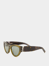 Saint Laurent SL M94 Khaki and Havana Cat-Eye Sunglasses