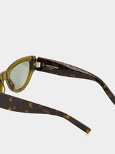 Saint Laurent SL M94 Khaki and Havana Cat-Eye Sunglasses
