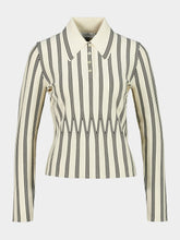 Zimmermann Cream Rebellion Striped Polo