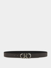 Ferragamo Dark Brown and Black 	Brown Reversible Gancini Leather Belt