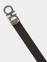 Ferragamo Dark Brown and Black 	Brown Reversible Gancini Leather Belt