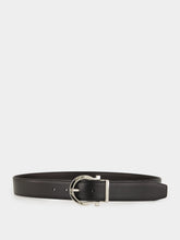 Ferragamo Black and Hickory Reversible Gancini Belt