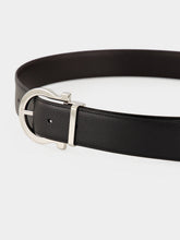 Ferragamo Black and Hickory Reversible Gancini Belt