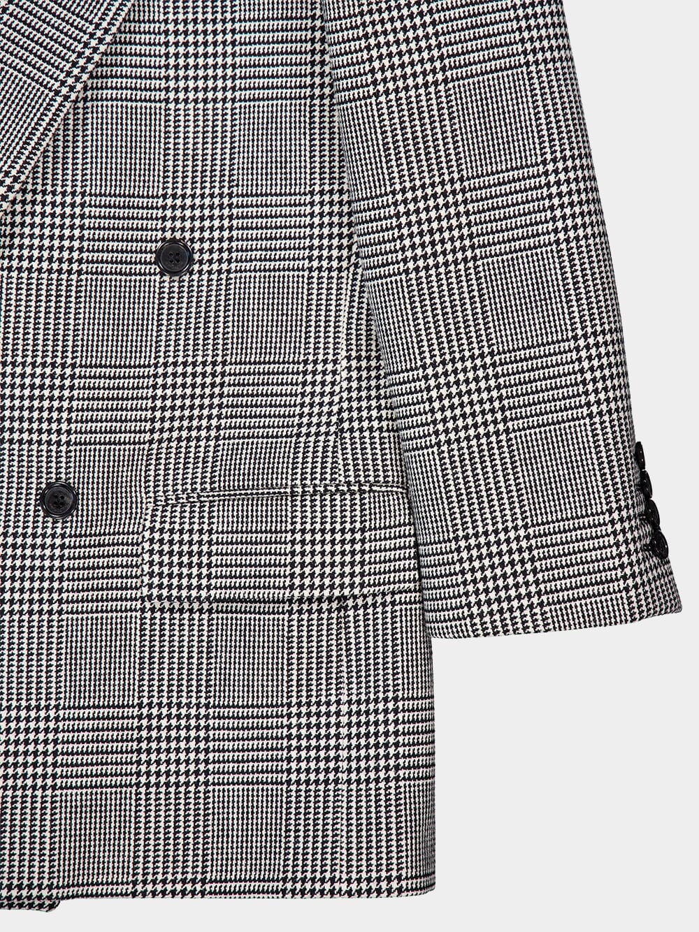 Double-Breasted Houndstooth Blazer