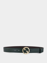 Gucci Green Calfskin Belt with GG Buckle