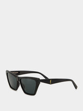 Saint Laurent Black Rectangular Cat-Eye Sunglasses