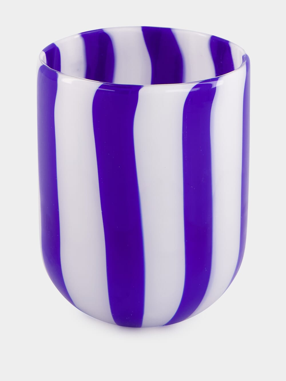 Royal Blue Cane Glass Tumbler