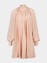 Stella McCartney Rose High-Neck Silk Chiffon Mini Dress