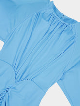 Stella McCartney New Sky Blue Pleated Jersey Mini Dress